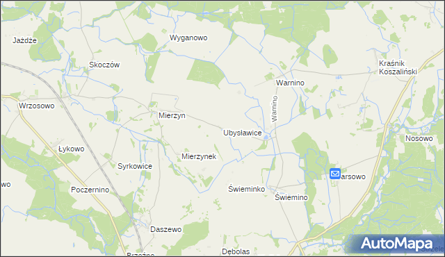 mapa Ubysławice, Ubysławice na mapie Targeo