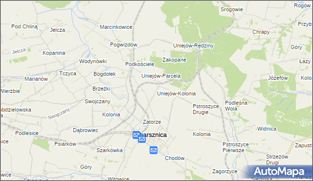 mapa Uniejów-Kolonia, Uniejów-Kolonia na mapie Targeo