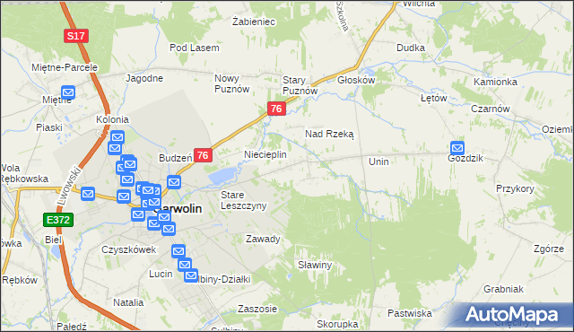 mapa Unin-Kolonia, Unin-Kolonia na mapie Targeo