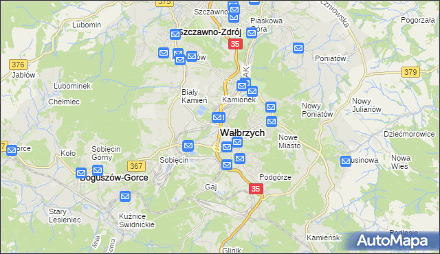 mapa Wałbrzycha, Wałbrzych na mapie Targeo