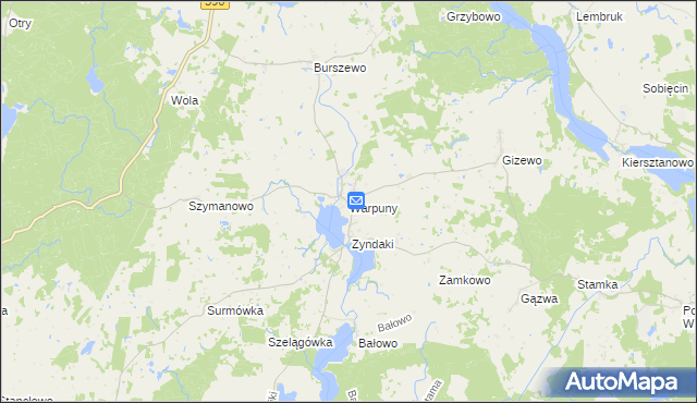 mapa Warpuny, Warpuny na mapie Targeo