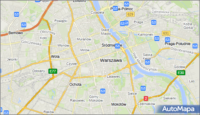mapa Warszawy, Warszawa na mapie Targeo