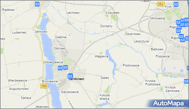 mapa Węgierce gmina Pakość, Węgierce gmina Pakość na mapie Targeo