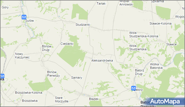 mapa Węglinek gmina Batorz, Węglinek gmina Batorz na mapie Targeo