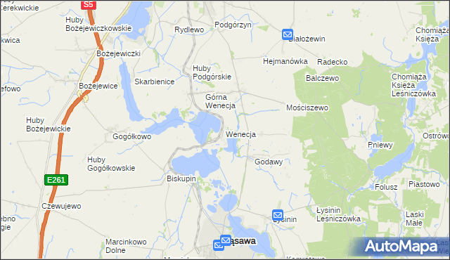 mapa Wenecja gmina Żnin, Wenecja gmina Żnin na mapie Targeo