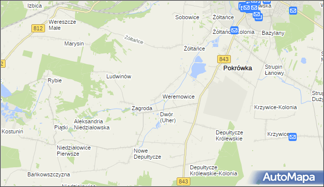 mapa Weremowice, Weremowice na mapie Targeo