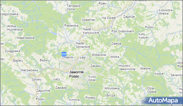 mapa Widaczów, Widaczów na mapie Targeo
