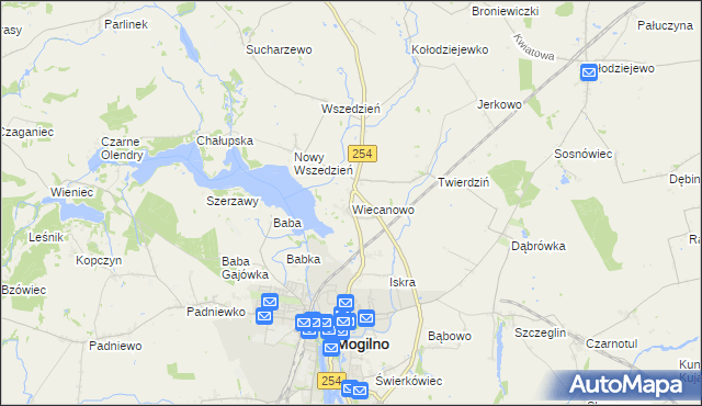 mapa Wiecanowo, Wiecanowo na mapie Targeo