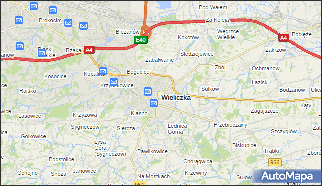 mapa Wieliczka, Wieliczka na mapie Targeo