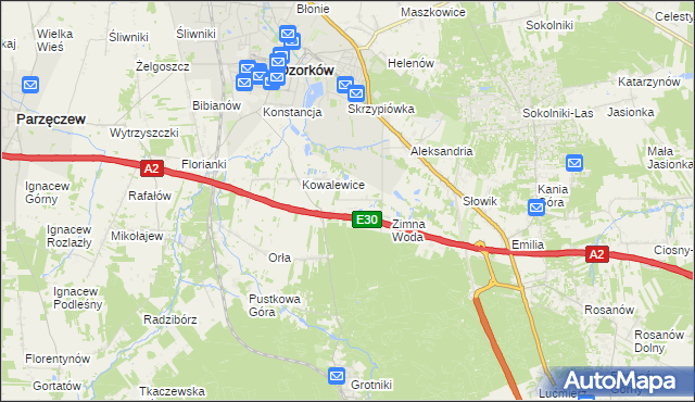 mapa Wiktorów gmina Zgierz, Wiktorów gmina Zgierz na mapie Targeo