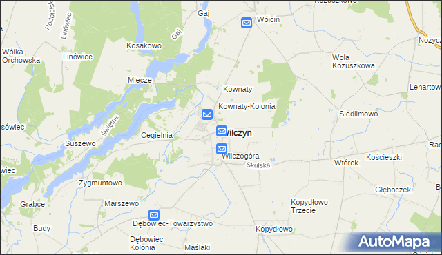 mapa Wilczyn powiat koniński, Wilczyn powiat koniński na mapie Targeo