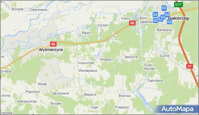 mapa Witaszyn, Witaszyn na mapie Targeo
