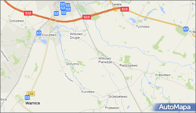 mapa Witkowo Pierwsze, Witkowo Pierwsze na mapie Targeo