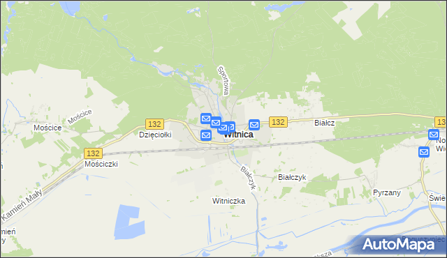 mapa Witnica powiat gorzowski, Witnica powiat gorzowski na mapie Targeo