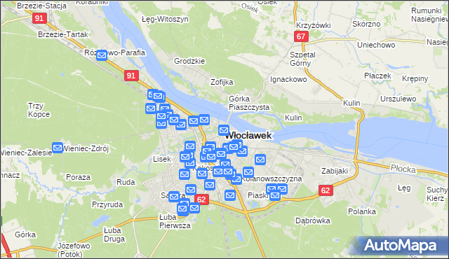 mapa Włocławka, Włocławek na mapie Targeo