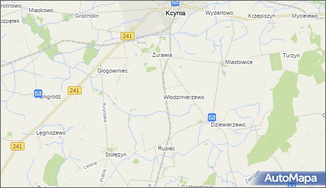 mapa Włodzimierzewo, Włodzimierzewo na mapie Targeo