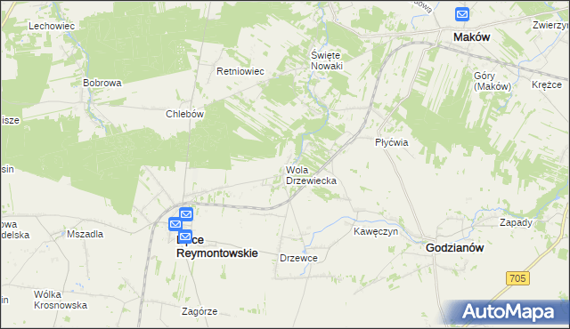 mapa Wola Drzewiecka, Wola Drzewiecka na mapie Targeo