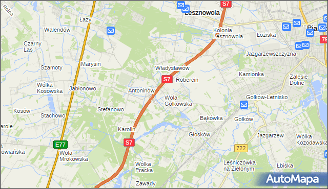 mapa Wola Gołkowska, Wola Gołkowska na mapie Targeo