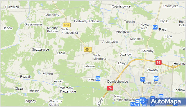 mapa Wola Mikorska, Wola Mikorska na mapie Targeo