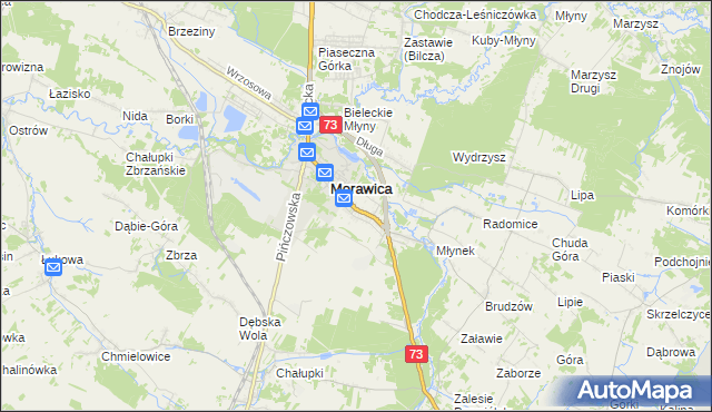 mapa Wola Morawicka, Wola Morawicka na mapie Targeo