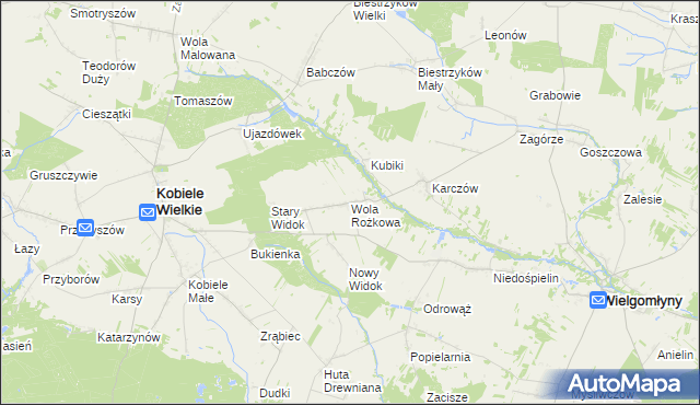 mapa Wola Rożkowa, Wola Rożkowa na mapie Targeo