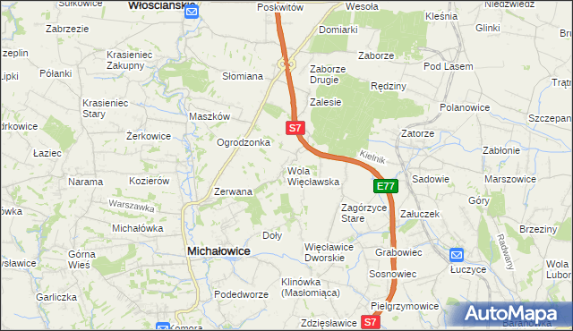 mapa Wola Więcławska, Wola Więcławska na mapie Targeo