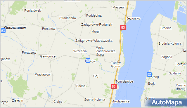 mapa Wola Zadąbrowska, Wola Zadąbrowska na mapie Targeo