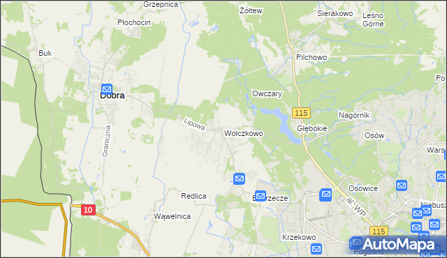 mapa Wołczkowo, Wołczkowo na mapie Targeo