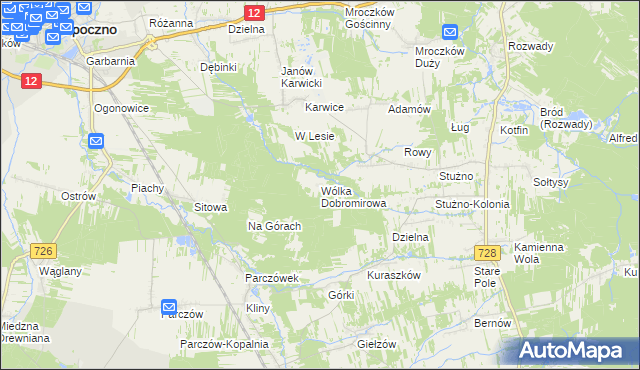 mapa Wólka Dobromirowa, Wólka Dobromirowa na mapie Targeo