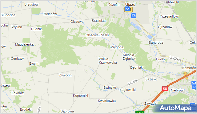 mapa Wólka Krzykowska, Wólka Krzykowska na mapie Targeo