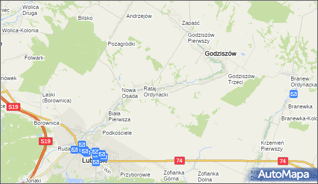 mapa Wólka Ratajska, Wólka Ratajska na mapie Targeo