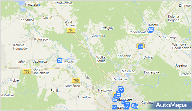 mapa Wólka Żabna, Wólka Żabna na mapie Targeo