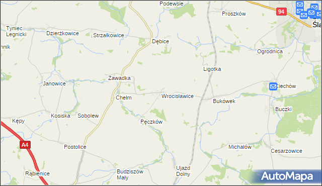 mapa Wrocisławice, Wrocisławice na mapie Targeo