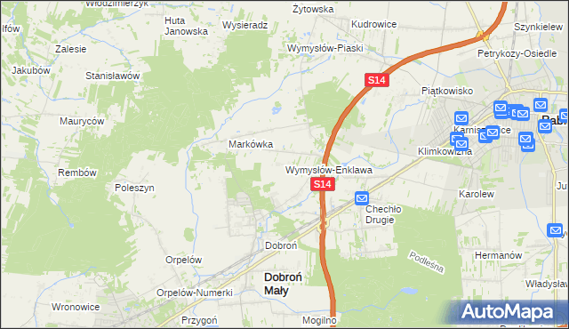 mapa Wymysłów-Enklawa, Wymysłów-Enklawa na mapie Targeo