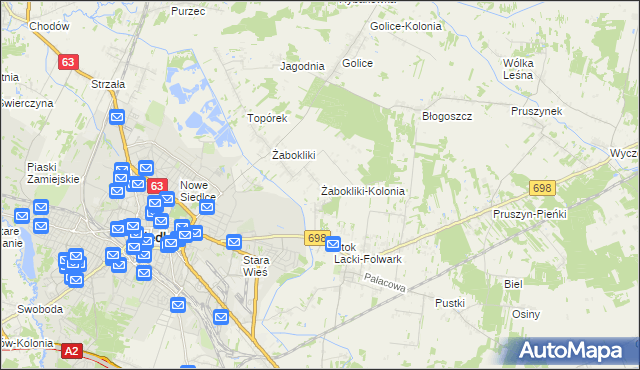 mapa Żabokliki-Kolonia, Żabokliki-Kolonia na mapie Targeo