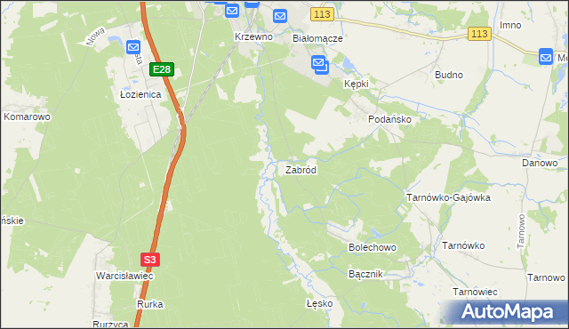 mapa Zabród, Zabród na mapie Targeo