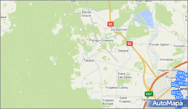 mapa Zagroby-Zakrzewo, Zagroby-Zakrzewo na mapie Targeo