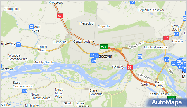 mapa Zakroczym, Zakroczym na mapie Targeo