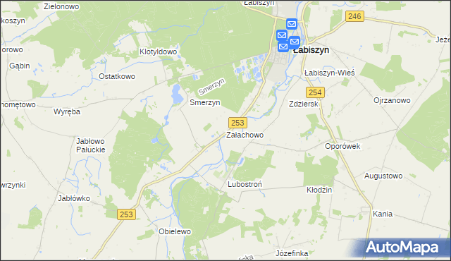 mapa Załachowo, Załachowo na mapie Targeo