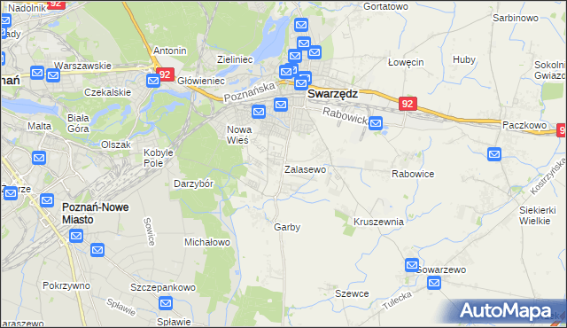 mapa Zalasewo, Zalasewo na mapie Targeo