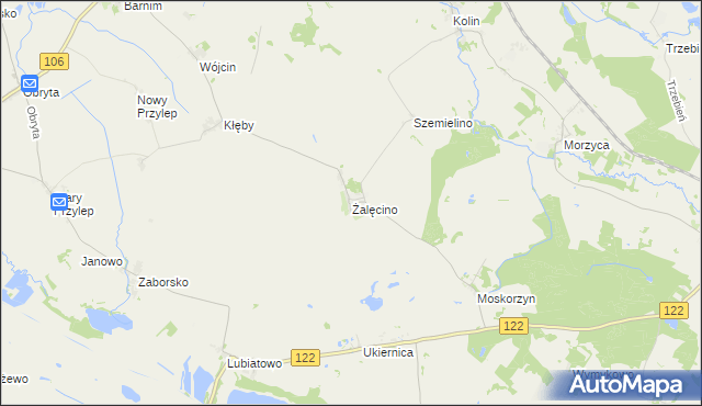 mapa Żalęcino, Żalęcino na mapie Targeo