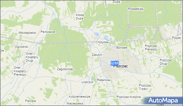 mapa Zalutyń, Zalutyń na mapie Targeo