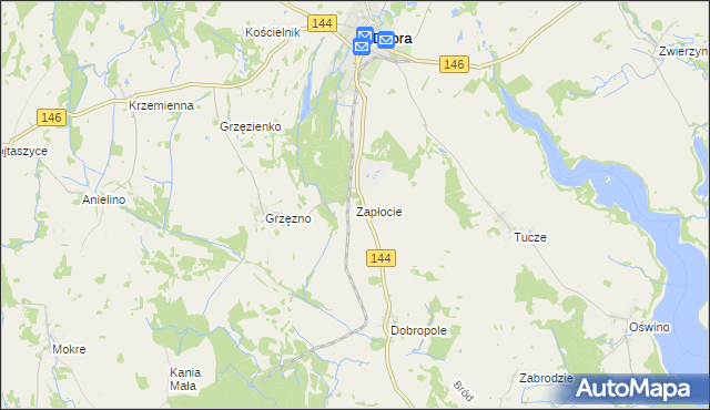 mapa Zapłocie gmina Dobra, Zapłocie gmina Dobra na mapie Targeo