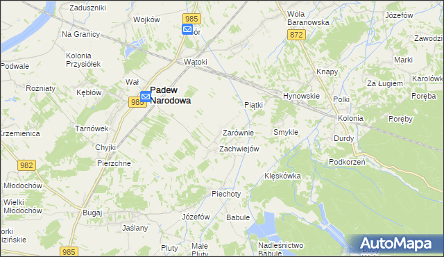 mapa Zarównie, Zarównie na mapie Targeo