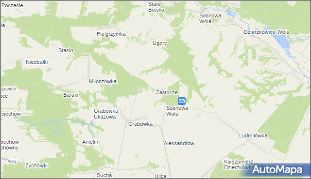 mapa Zastocze gmina Annopol, Zastocze gmina Annopol na mapie Targeo