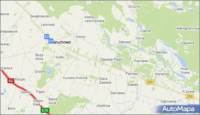mapa Zawada-Piaski, Zawada-Piaski na mapie Targeo