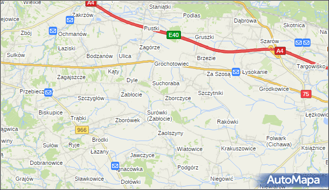 mapa Zborczyce, Zborczyce na mapie Targeo