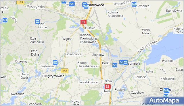 mapa Zbytków, Zbytków na mapie Targeo