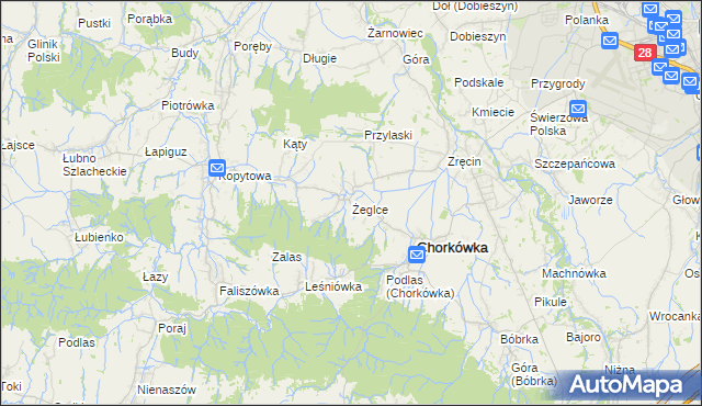 mapa Żeglce, Żeglce na mapie Targeo