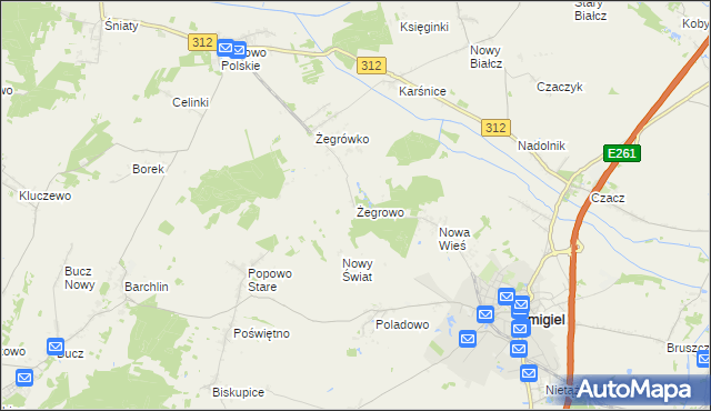 mapa Żegrowo, Żegrowo na mapie Targeo